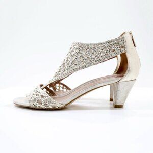 Donald Pliner Verona-2 Gold Leather 2" Block Heel Dress Pumps - 9.5